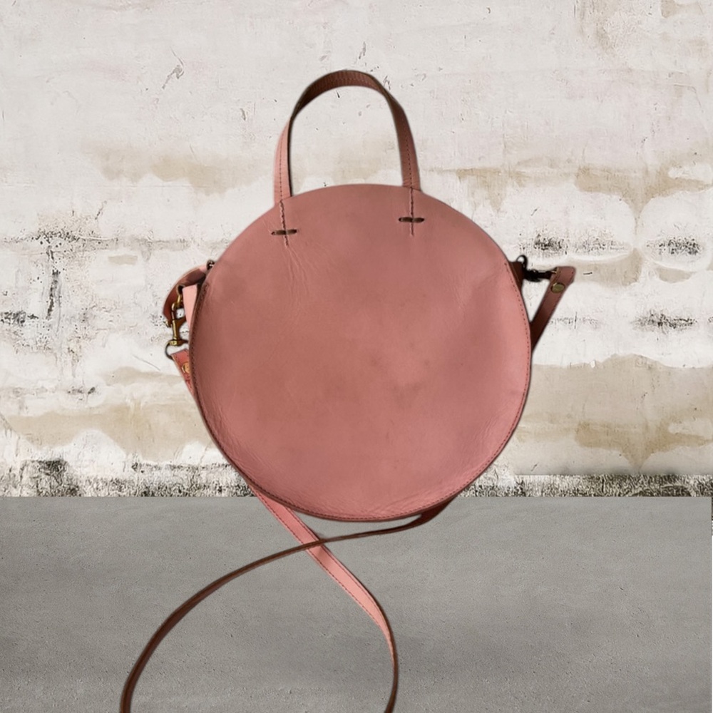 Clare V. Pink Round Leather Crossbody